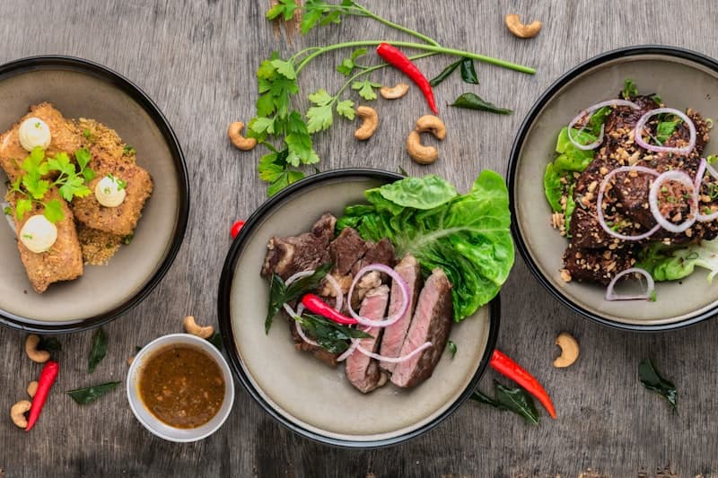 A colorful selection of freshly prepared food